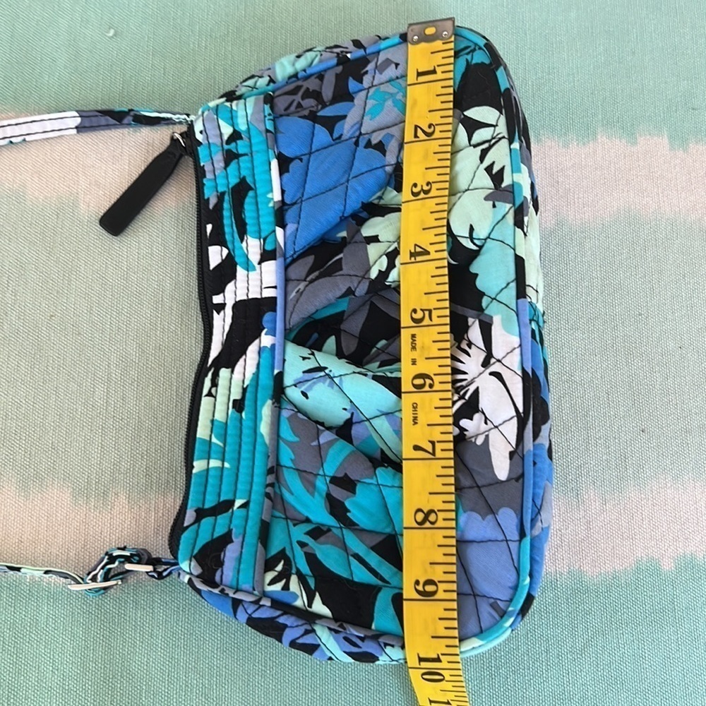 Vera Bradley Camofloral Quilted Mini Crossbody Bag Blue - Picture 10 of 12